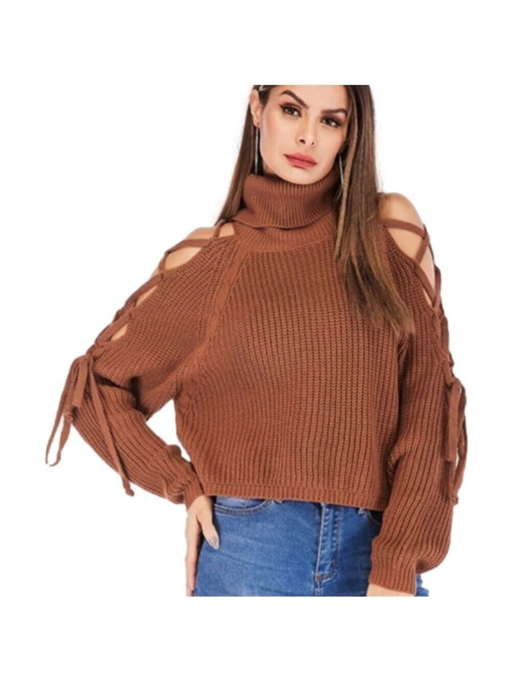 VENUS Off the Shoulder Long Sleeve Sweater;ribbed knit NWOT!